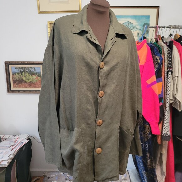 Vintage 90's Flax by Jeanne Engelhart Linen Jacket Size M - Picture 2 of 10